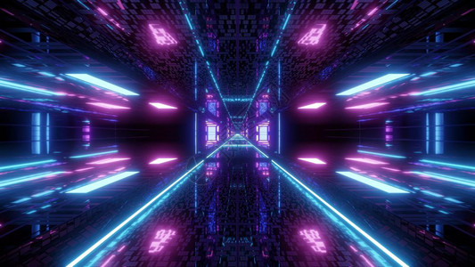 派隧道渲染设计纹理科幻闪光隧道走廊壁纸背景插图蓝色的高图片素材