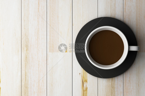 木制咖啡杯目的白色单图片