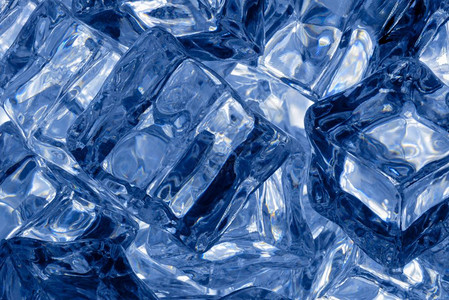 蓝色的团体抽象背景和纹理一大组冰雪立方体闭合镜头抽象背景Ice立方体背景图片