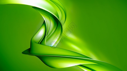 抽象的3D具有平滑绿线的自然背景摘要海浪线条背景图片