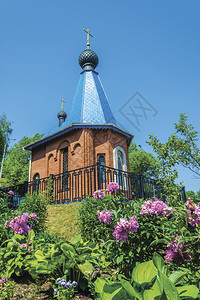 博戈柳布斯克俄罗伊凡诺沃市最神圣奥托科斯Bogolyubsk神像圣址上的石头小教堂正统天图片