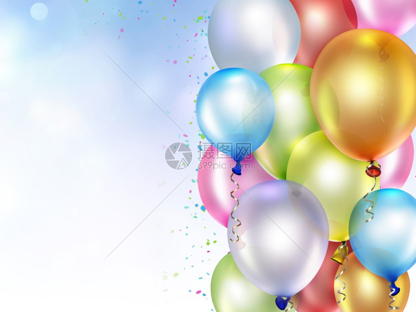庆祝目的闪亮彩色气球喜庆背景图片