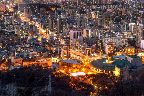 天际线亚洲人南韩首尔市中心城风景吸引力图片