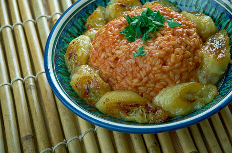 香约一生鸡米和炸薯条尼日利亚菜麸质晚餐吃背景