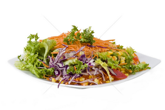 橄榄白色背景的新鲜素食沙拉孤立有机的韭菜图片
