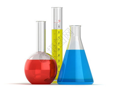 危险科学的渲染3d装有液体物质的玻璃瓶图片