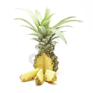 水果温室白色背景上孤立的新鲜菠萝食物图片