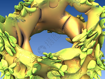 光滑的结构体以3D软件制成的抽象几何构人造的图片