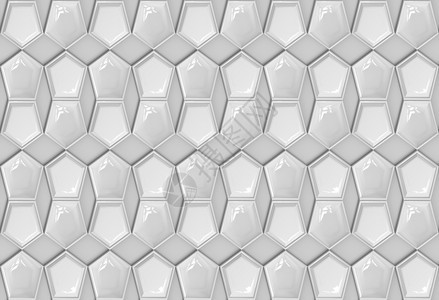 现代的3d以灰色背景显示抽象无缝白色五角形板块图案墙纸无缝的图片