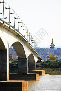 湄公河上桥NakhonPhanom拱建筑学旅游图片