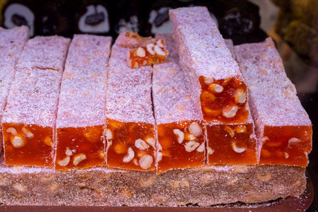 东方的可口糖果传统土耳其特惠糖涂花软图片