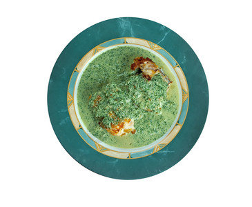 蔬菜海鲜一顿饭梅鲁萨沙海豚鱼含绿酱的炸图片