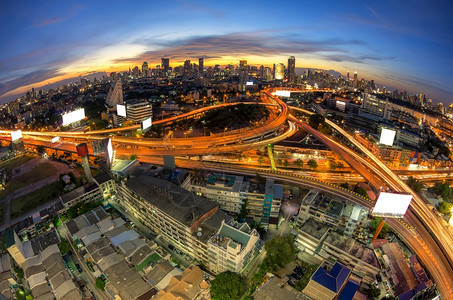 曼谷城市高速公路夜景图片