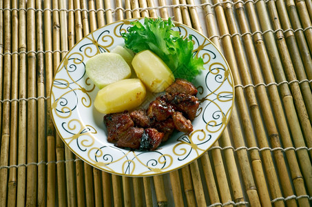维尼亚菲律宾布拉克波阿多博以酱油醋和大蒜制成辣椒卡恩图片