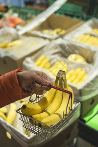 杂货店在超市水果买香蕉在店铺购物美丽的图片