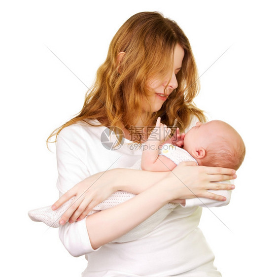 家庭孩子与母亲一起出生的新儿可爱图片