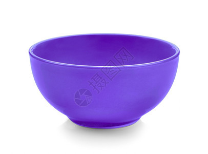 白色背景的紫碗干净白图片