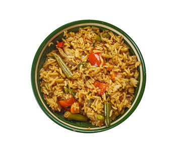 KheemaPuloo用羊肉薄面煮的米饭巴斯马蒂美食阿拉伯图片