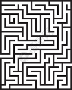 黑色的简单白背景上孤立的黑矩形迷宫塞尔维亚图片