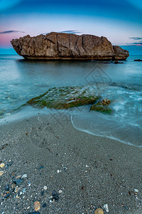 场景盐极好的PiedraPaloma海滩的美妙景色卡萨雷斯马拉加西班牙Piedra海滩西班牙图片