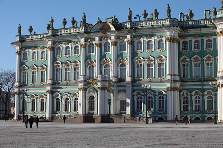 奔驰博物馆圣彼得堡冬季宫俄罗斯地标冬天背景