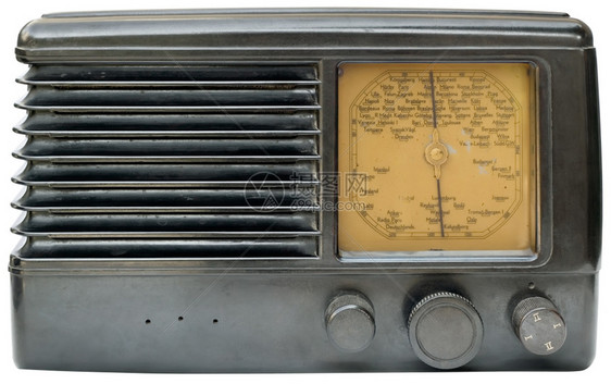 接收者旧木制无线电台带剪切路收音机老的图片
