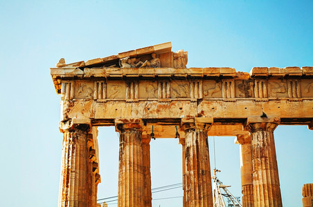 希腊雅典Acropolis的帕台农会柱子旅游的欧洲图片