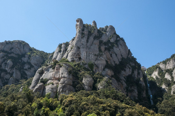 巴塞罗那的蒙特拉山脉场景欧洲岩石图片