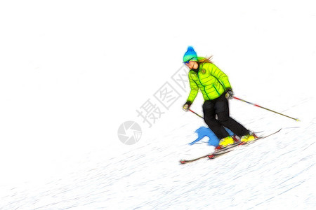 登山滑雪徒步旅行的年轻人图片