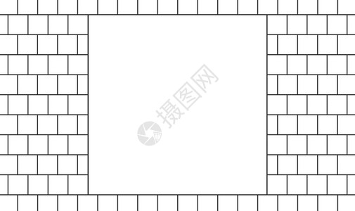 白方空挤在砖块墙壁背景的中间简单正方形复制图片