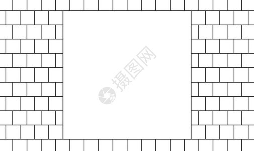 白方空挤在砖块墙壁背景的中间简单正方形复制图片