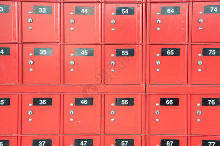 外部安全概念的红色箱编号邮政交货图片