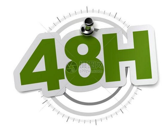 48H四高处的48H四高度小时贴在一个灰色手表拨号上图片显示在白色背景的四高地区互联网零售形象的图片