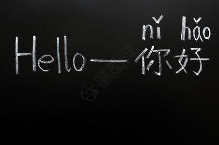 学校白色的从问候开始在黑板上学习中文从问候开始广告牌图片