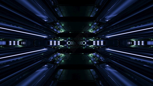发光的科学3d黑色机库插图以4KUHD宇宙背景的4KUHDKUHD深KUHD隧道3D直线在墙壁和荧光灯上闪亮的黑色机库插图线条图片
