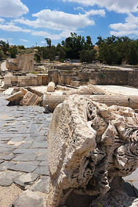 以色列罗马古城贝希安的废墟古老毁坏赌注图片