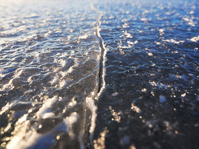 海湾冰裂缝芬兰浅景深冰裂缝芬兰湾浅景深踪迹抽象的图片
