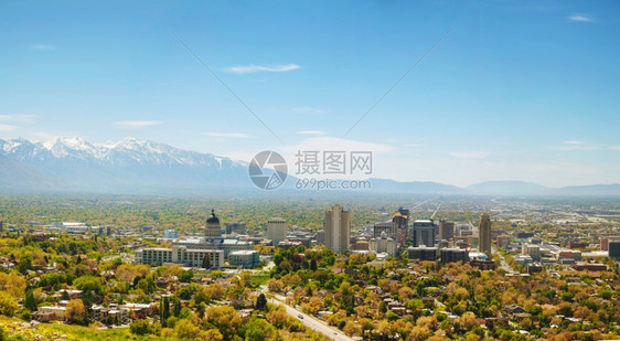 盐湖城全景概览阳光灿烂的日子城市克拉夫琴科天图片