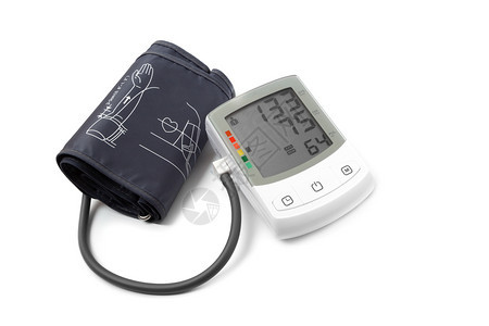 数字的心电子白色背景孤立数字血压监测器数字血压监测仪图片