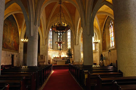 圣马克教堂内地望向祭坛萨格勒布建造结石天主教图片