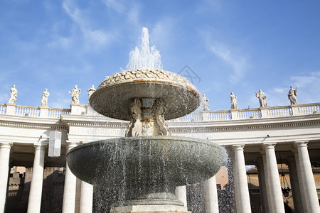 文化雕像罗马圣彼得广场的不喷泉水平图像意大利图片