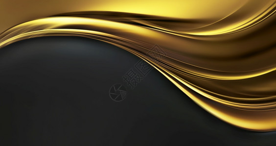 暗背景的明亮金色海浪作为背景墙纸辉光商业图片