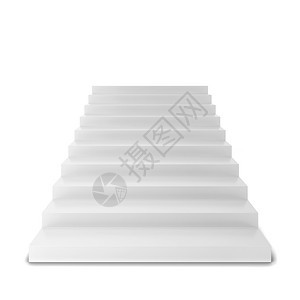 等级楼梯生长白背景上孤立的色3D梯子插图图片