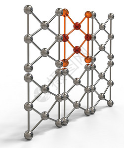 3d表示脱落于白色背景的分子网状结构插图闪亮科学实验室图片