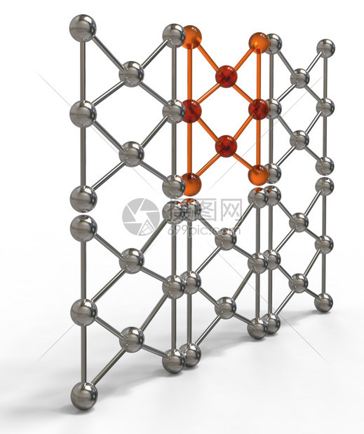 3d表示脱落于白色背景的分子网状结构插图闪亮科学实验室图片