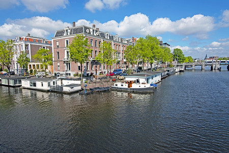 风景优美荷兰阿姆斯特丹市风景位于荷兰阿姆斯特尔河文化首都图片