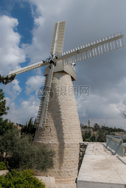 这是耶路撒冷一个著名的里程碑以色列的风车是耶鲁萨拉姆岛校对Souphy一种旅游蒙蒂菲奥雷图片