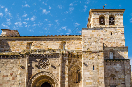 西班牙萨莫拉卡斯蒂利亚和里昂一座旧教堂的景象结石旅游老的图片
