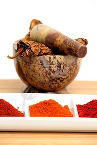 阿博尔新墨西哥州Cayenne和Arbol辣椒粉用于制成沙拉和肉斑点的墨西哥辣椒粉本迪克森晒干图片