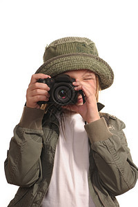 青年类单反拥有SLR式数码相机的年轻女孩白种人图片
